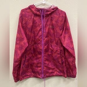 Columbia Women’s full zip Vibrant Pink Raincoat Large